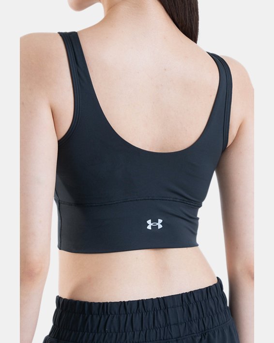 Women's UA Meridian Fitted Crop Tank in Black image number 4